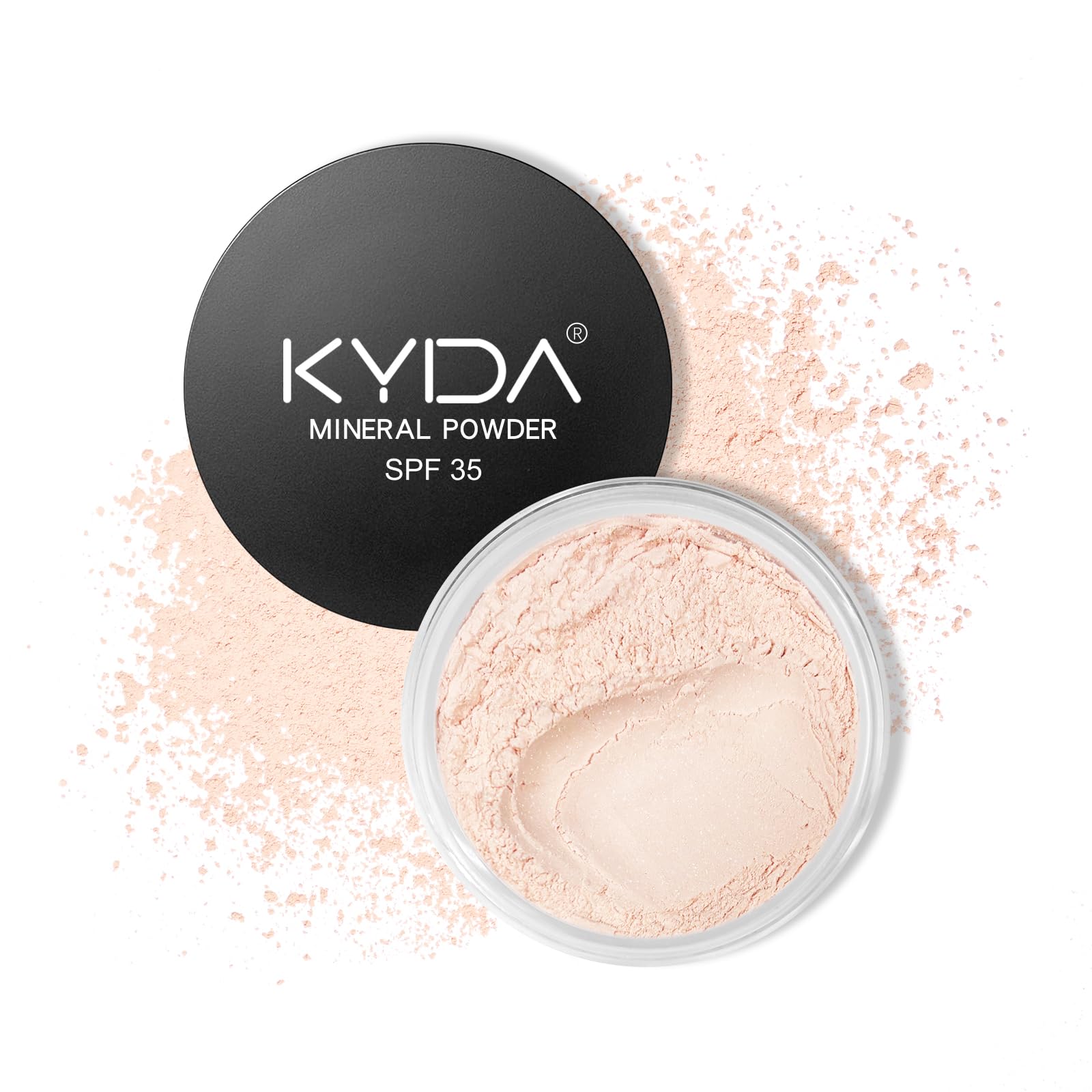 KYDA Mineral Powder, SPF 35, Translucent Face Loose Foundation, Sheer Coverage, Weightless Oil Free Setting Powder, 0.28 oz, Veil Translucent
