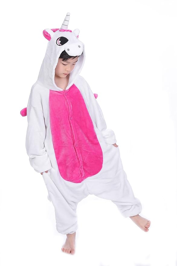 Yuson Jumpsuit Onesie Tier Mädchen Winter Flanell Einhorn Onesie Pyjamas Erwachsene Unisex Einteiler Cartoon Tier Kostüm Neuh