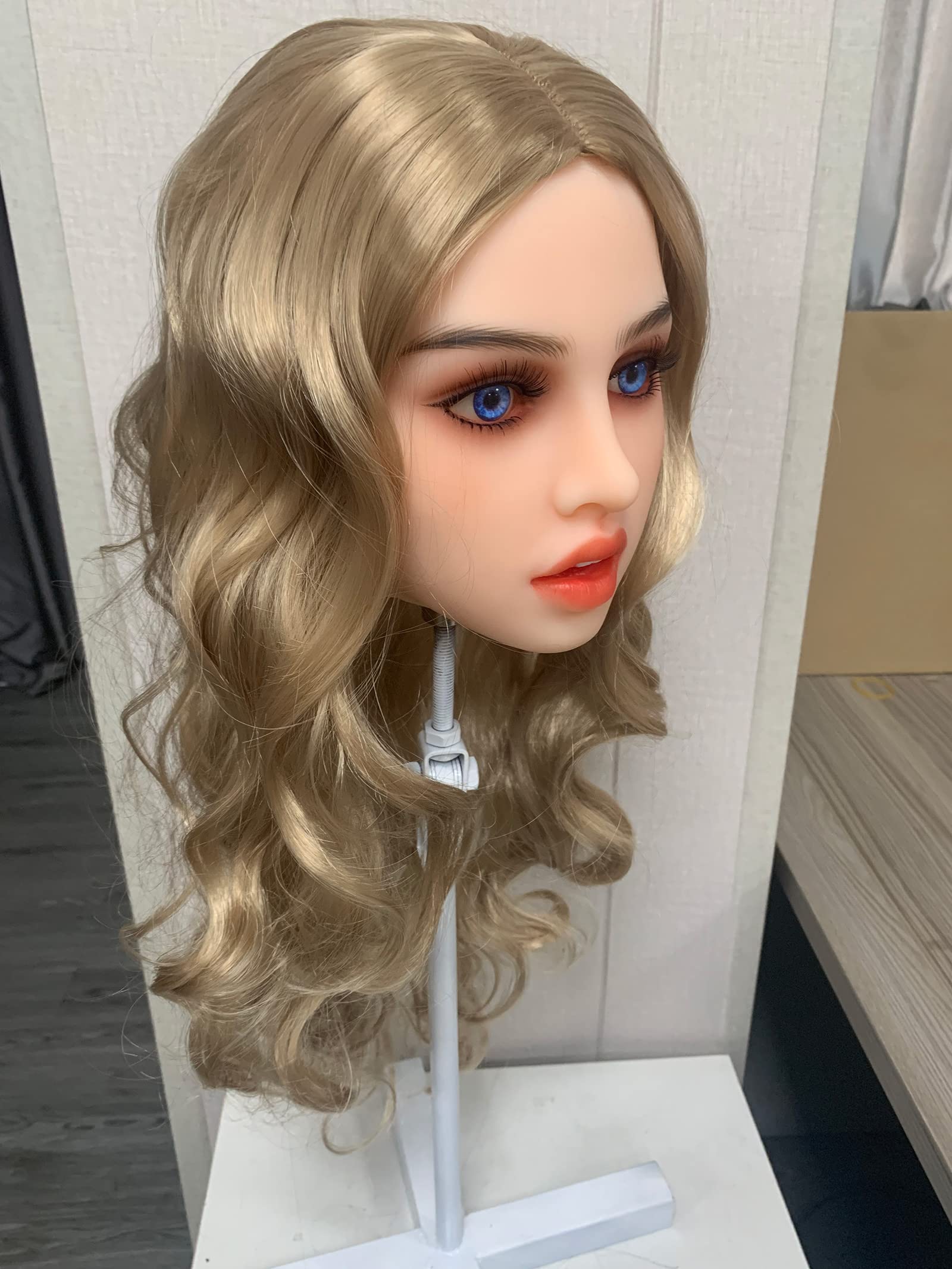 Photo 1 of TPE Doll Head with Mouth,7.1 inches?Have a Beautiful Wig, Eyes, Makeup?Available M16 Articulation Fixed Connection?Mannequin Head, Hairstyle Training Head?Beauty Doll Head