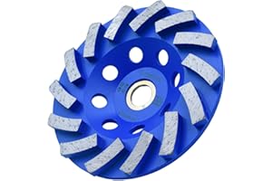 ACTINTOOL 5 in. x 7/8-5/8 in. 14 Segments Diamond Turbo Grinding Cup Wheel, 5 Inch Diamond Grinding Wheel for Concrete and Stone (5 Inch 7/8"-5/8" Non Threaded)