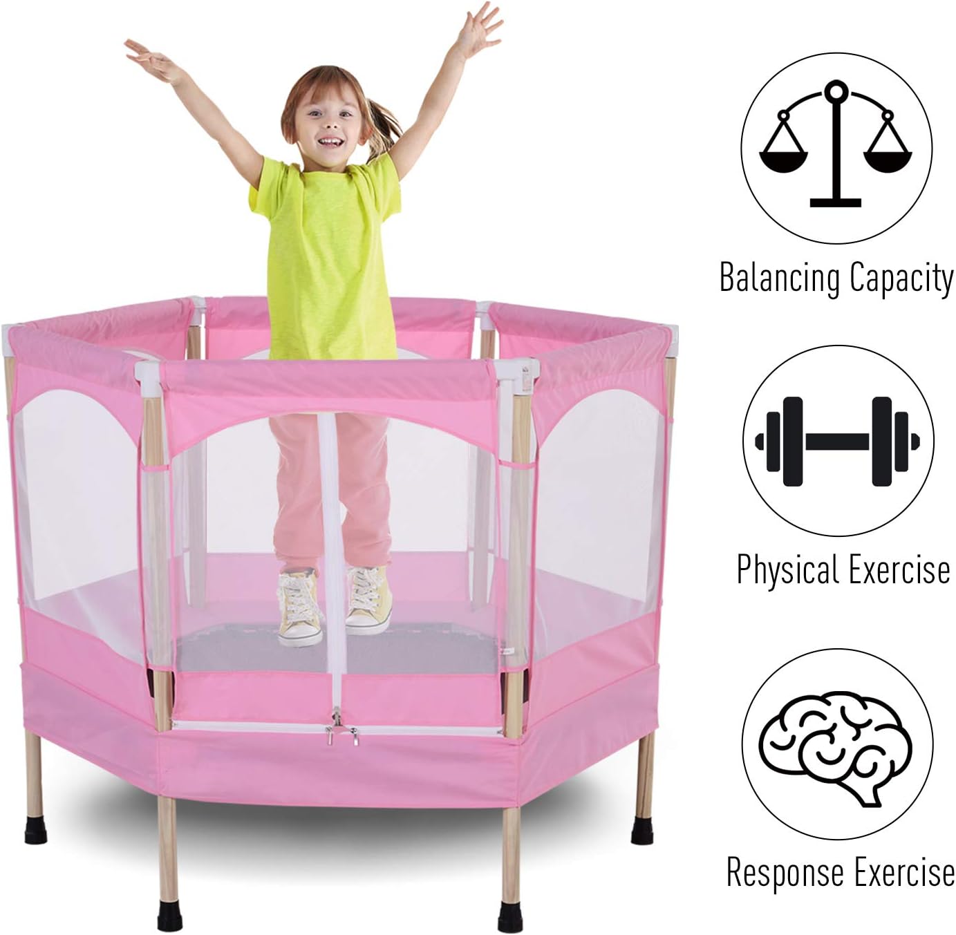 Outdoor Trampolines Toys & Games 50 inch Hexagon Kids Trampoline