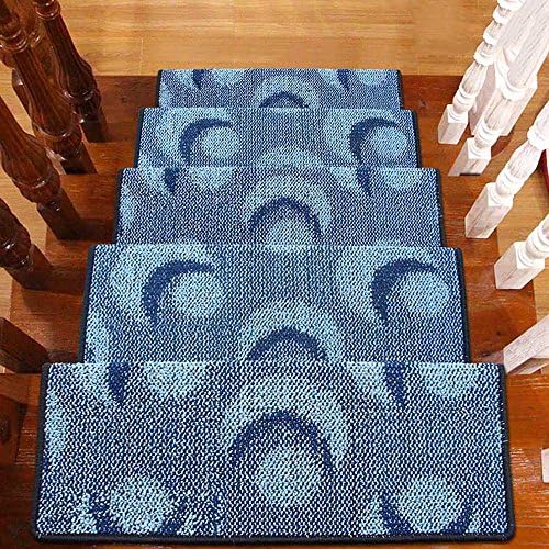 ZZHF Thicken Glue-free Repeatedly Self-absorption Stair Mat/Self-adhesive Stairs Carpet/Step Mat (A pack of 1) carpet underlay (Color : F, Size : 90 * 24cm)