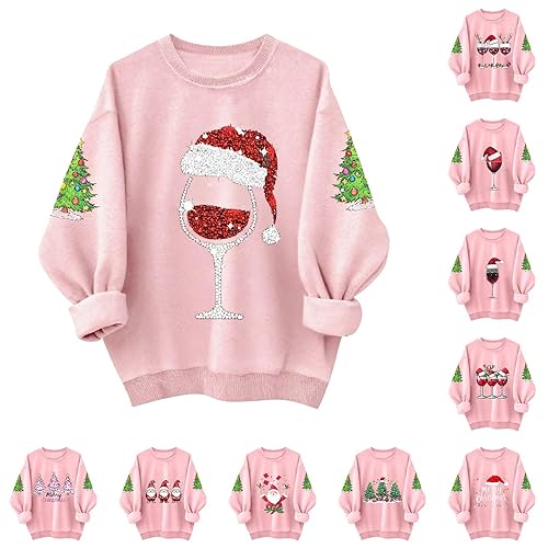 Bauenieroy christmas jumpers for women, Christmas Jumpers for Women Fall Long Sleeve Shirts Ladies 2025 Crew Neck Fashion Hoodies Casual Long Sweatshirt Tops Sweaters Winter Outwear Pullover Outfits
