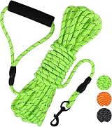 Vivifying Reflective Floating Long Dog Lead 10M 32ft Green with Soft Handle