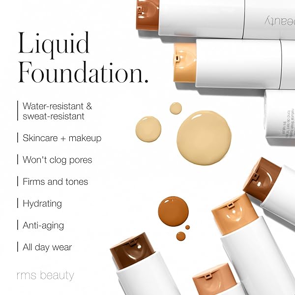 RMS BEAUTY REEVOLVE NATURAL FINISH LIQUID FOUNDATION – LIGHTWEIGHT, HYDRATING, BUILDABLE COVERAGE FOR MEDIUM SKIN TONE EVENNESS, NOURISHING & LONG-LASTING, 1 FL OZ