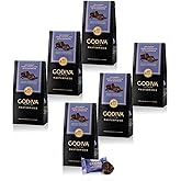 Godiva Masterpiece Dark Chocolate Bags, Ganache Center, 4 Oz, 6 Pk | Individually wrapped, Dark chocolate ganache, Kosher, Halal, Black &amp; purple bags, Six 4oz bags, Party favors