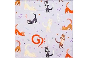 Genuwind Customs Silk C Flute Swab | 100% Pure Mulberry Silk | Safe & Gentle on Flutes | Non-Treated for Enhanced Absorption & Drying | Premium Stitching | 10”x10” (Cats, 10"x10")