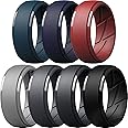 ThunderFit Men's Silicone Rings 10mm Wide 2.5mm Thick Rubber Bands, Breathable,Variety Multipack 1-7