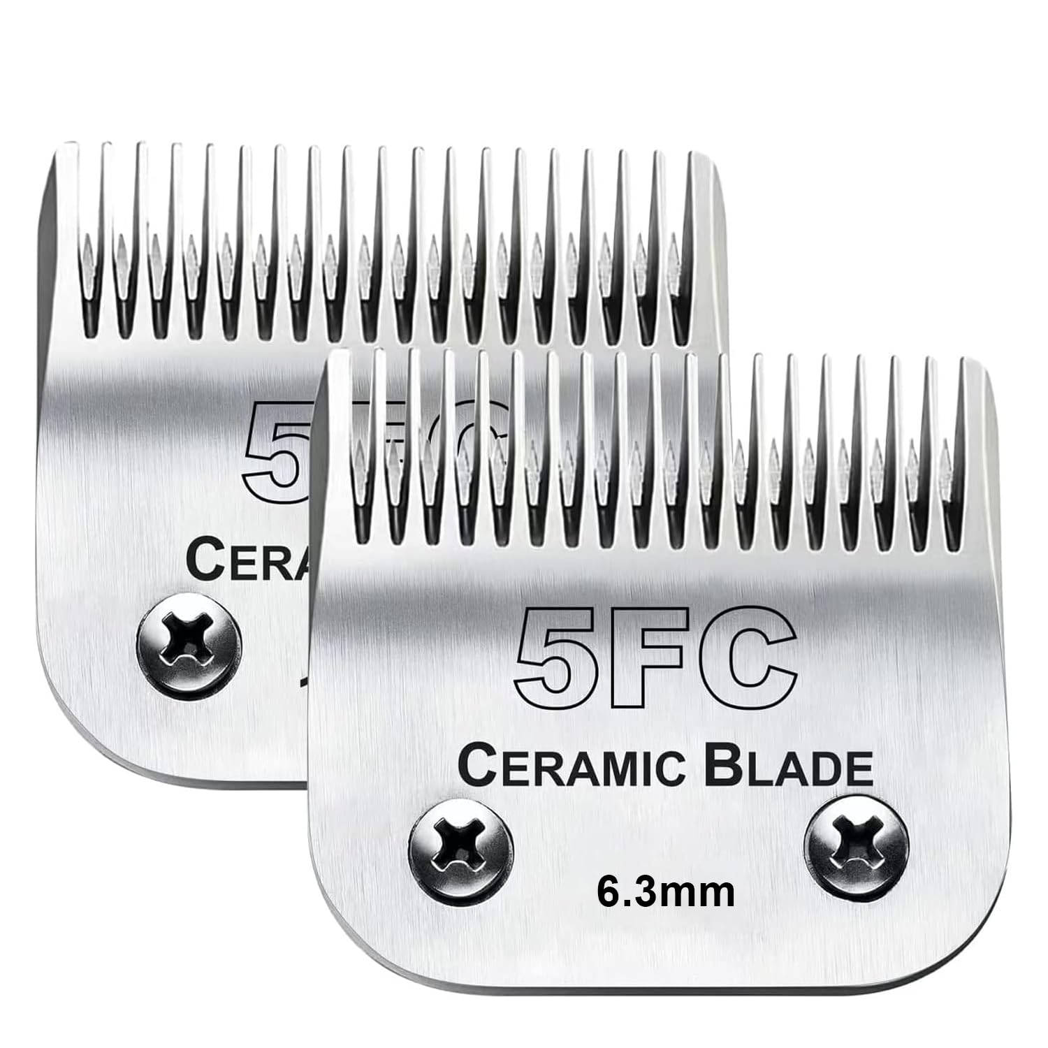 5FC 2 Pack Detachable Dog Grooming Clipper Blades Compatible with Andis Dog Clippers/Most Oster A10/Wahl KM Series Pet Clippers (Cutting Length 6.3mm/1/4) — image 1