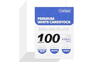 100 Sheets White Cardstock 8.5 x 11, 92lb/250gsm Card Stock Printer Paper, Thick Cardstock Cover Stock for Invitations, Print