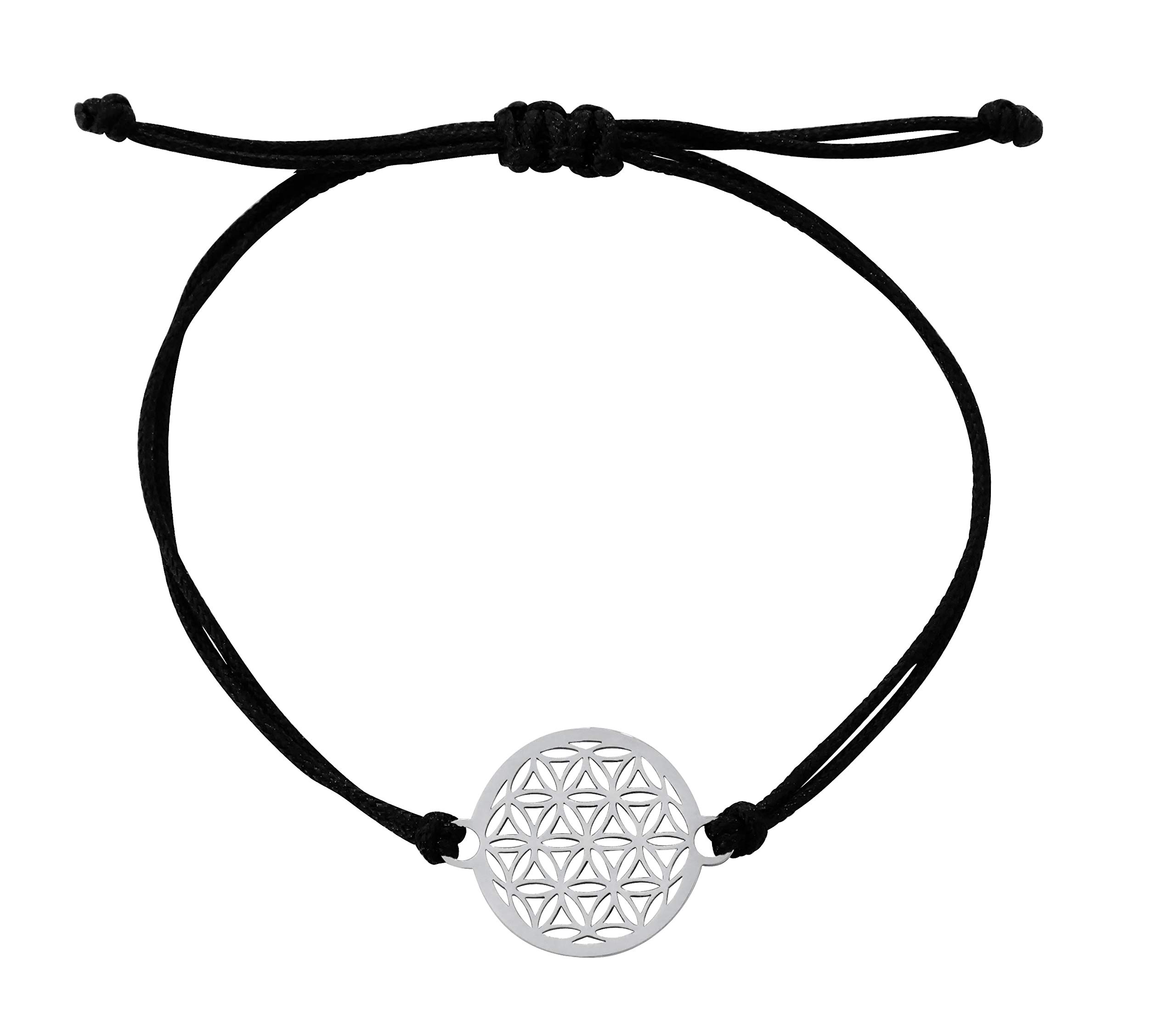 Nuoli® Flower of Life Bracelet Women's Silver (14-20 cm Adjustable) Flower of Life Bracelet for Women and Girls