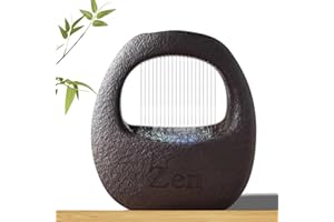 GENERIC Tabletop Fountain,Small Soothing Sound Machine with Relaxing Lights, Indoor Waterfall, Feng Shui Decor for Good Luck,7.8" Height, Corded Electric,Comes with Orchid Coaster,for Office,Bedroom,Kitchen