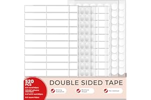 FENGNUO 520pcs Pre-Cut Double Sided Tape Wall Nano Dots Mounting Tape Strong Sticky Adhesive Strips Multi-Shape Sticky Pads Putty Tack No Traces - Crafts Poster Decoration Picture Hanging Crafting