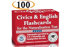 US Citizenship Flash Cards 2025 to study for the Naturalization test includes Civics with all 100 USCIS illustrated questions and answers for American civics and English exam proficiency flashcards