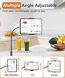 Evekea iPad Stand, Height Adjustable Tablet Floor