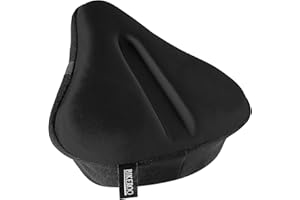Bikeroo Comfort Bike Seat Cushion - Padded Gel Cover for Exercise, Mountain & Road Bikes, Universal Fit for Peloton & Stationary Bikes