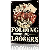 Vintage Metal Sign Poker Poster Retro Tin Signs Funny Aluminum Sign For Man Cave, Garage, Living Roome, Cafe And Pub Decoration 8 X 12 Inch
