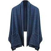 Womens Wearable Blanket Cozy Fleece Oversized Pockets Shawl Poncho Cape Winter Plush Warm Shoulder Wrap Cloak Shrug