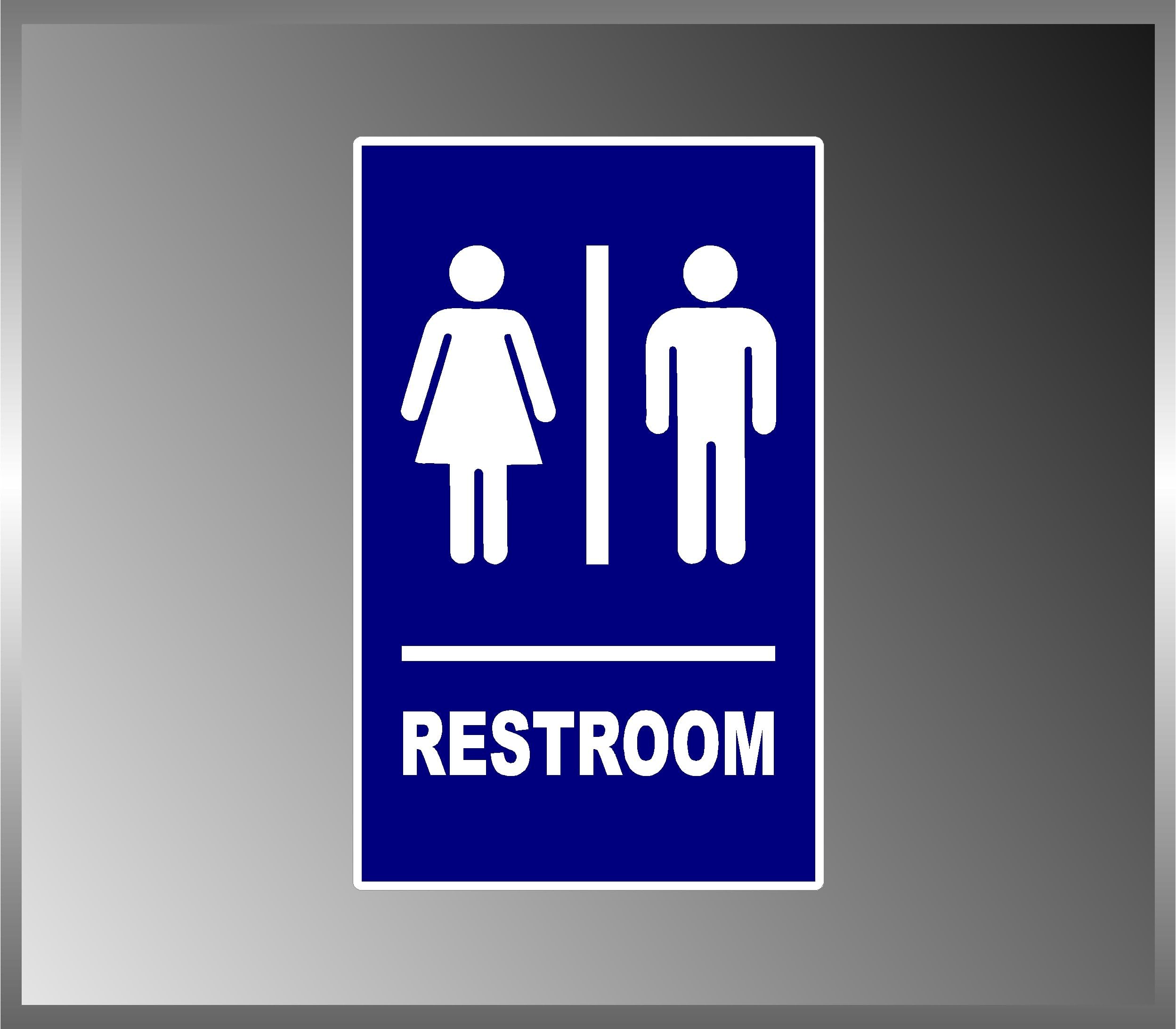 Unisex Restroom ADA Sign Vinyl Decal Bumper Sticker 5"x8"