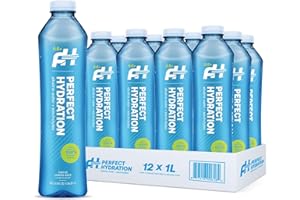 Perfect Hydration 9.5+ pH Alkaline Drinking Water, Made in the USA, 1-Liter Bottle, Case of 12