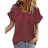 CRAZY GRID Women's Shirts Summer Casual Crewneck Short Sleeve Blouses Cute Floral Print Tunic Tops