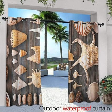Amazon Com Loveeo Seashells Curtains For Bedroom Seashell