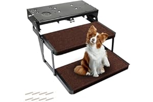 Afurkuot Brown RV Step Covers 2 Pack, RV Step Rugs Stair Carpets Camper Step Cover 22” Wide Rv Trailer Step Cover for RV Stair Camper Trailer Motorhome, Pack of 2 Camper Stairs Carpet, RV Accessories