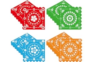 50 Pcs Fiesta Mexican Napkins 13 x 13 Inches, Mexico Papel Picado Paper Napkins Disposable Luncheon Napkin Cocktail Napkins f