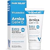 VitaMedica Arnica Gel +15 Healing Plant Compounds, Extra Strength, 3 oz | Temporarily Relieves Pain, Bruising &amp; Swelling - Topical Arnica Montana Gel, Fragrance-Free &amp; Non-Greasy