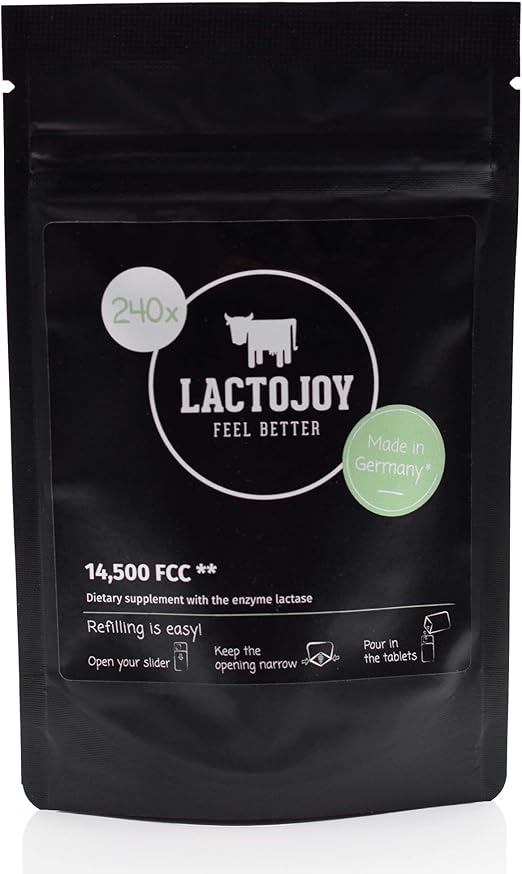 LactoJoy Lactase Tablets Helps with Lactose Intolerance 240 Pcs