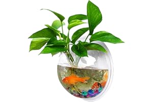 Outgeek Wall Fish Bubble Wall Hanging Bowl Clear Acrylic Vase Flower Plant Pot Aquarium 9in (0.5-Gallon)