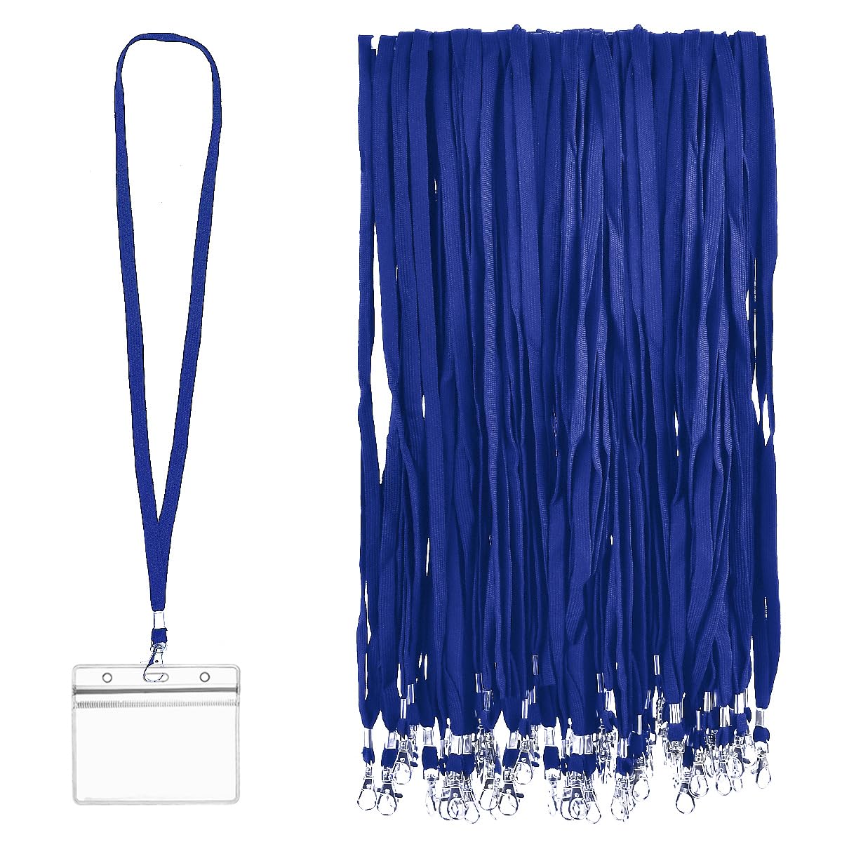 BUYGOO Lanyards Neck Card Holder 200PCS Strap Lobster Clasp Staff Lanyard Personalised Keys Student Nurse NHS ID Blue Kids, 45cm