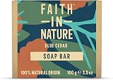 Faith In Nature Blue Cedar Hand Soap Bar 100g 3-Pack Vegan Cruelty Free
