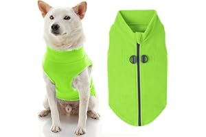 Gooby Zip Up Fleece Dog Sweater - Lime, Large - Warm Pullover Fleece Step-in Dog Jacket with Dual D Ring Leash - Winter Small Dog Sweater - Dog Clothes for Small Dogs Boy and Medium Dogs