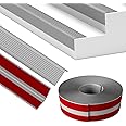 Pluden Stair Edge Trim,Vinyl Rubber Stair Nosing, Non-Slip Self Adhesive Stair Edge Protector Suitable for Indoor/Outdoor Stairs, Non-Slip and Waterproof, 40FT