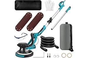 Drywall Sander, 1250W 11.5-Amp Electric Drywall Sander with Vacuum, Popcorn Ceiling Removal Tool with Variable Speed 800-1800