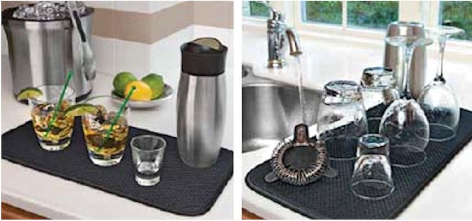 The Original Barware Dish Drying Mat Black Kitchen & Dining