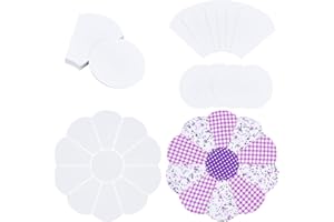 arricraft 88 Pcs Flower Shape Paper Quilting Templates, Handmade English Paper Piecing Trapezoid with Flat Round Patchwork Template for DIY Patchwork Sewing Crafts