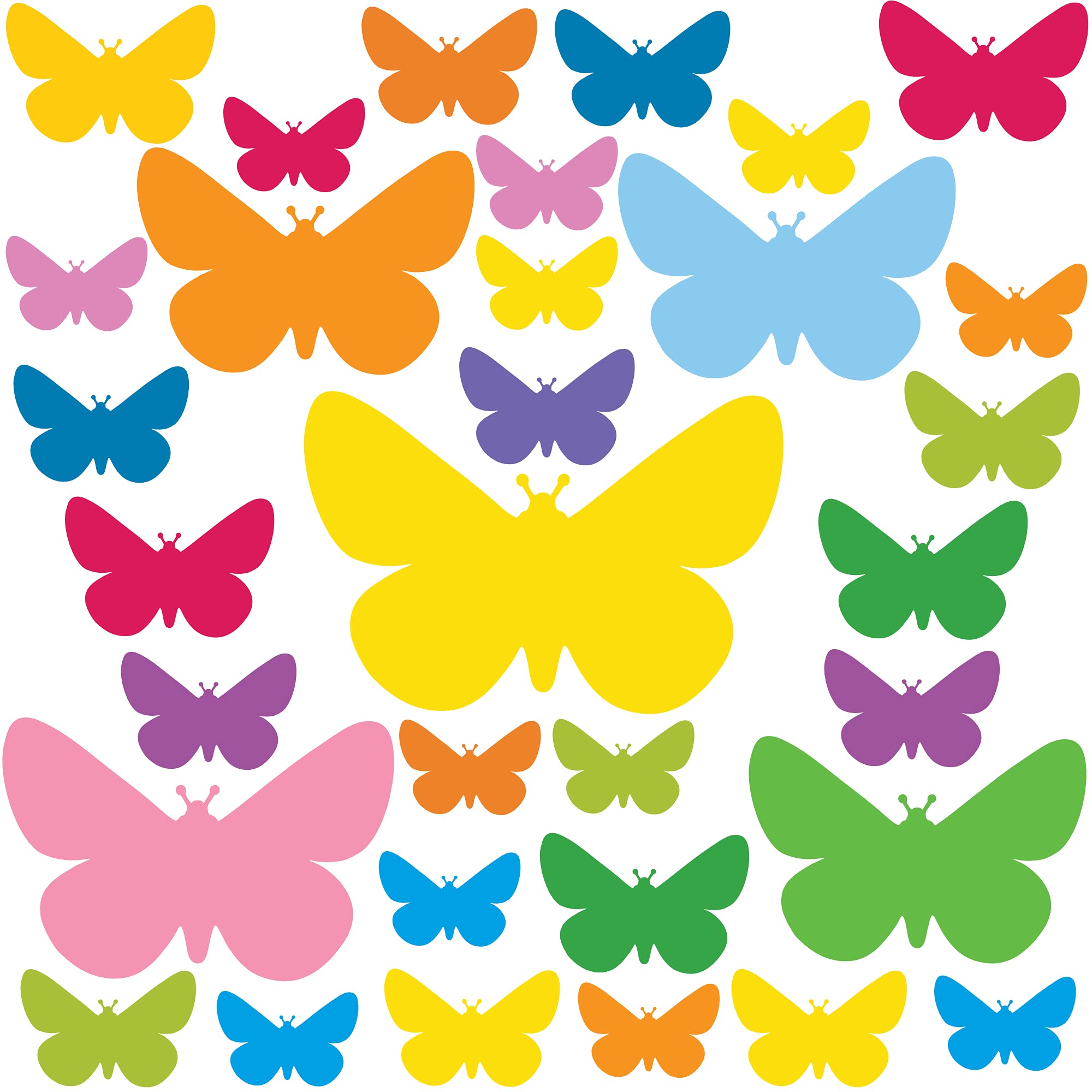 PREMYO Set of 32 Butterfly Wall Stickers Kids - Nursery Decor Easy to Apply - Decals for Bedrooms - Colorful