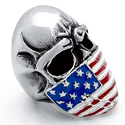 ELFASIO Men's Stainless Steel Band Ring American