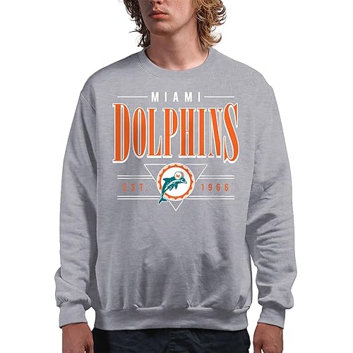 Junk Food Men's Standard x NFL-Established Retro-Officially Licensed Adult Crew Fleece Women, Athletic Heather