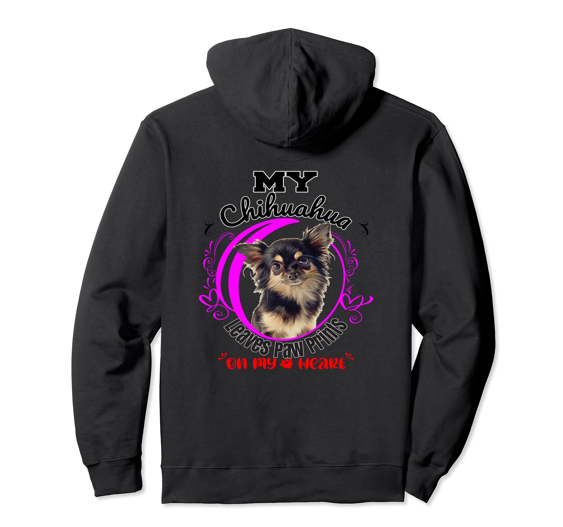 Chihuahua Dog Owner Paw Prints On My Heart Pullover Hoodie