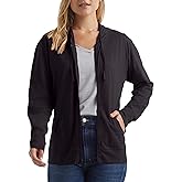 Hanes womens Slub Knit Full-zip Hoodie, Textured Cotton Zip-up T-shirt Hoodie for Women