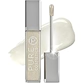 Pure Cosmetics Pure Illumination Lip Gloss - LED-lit Applicator w/Side Mirror - Non-Sticky, Moisturizing & Hydrating Lip Glosses - Soothes & Heals Dried Chapped Lips (Clear)