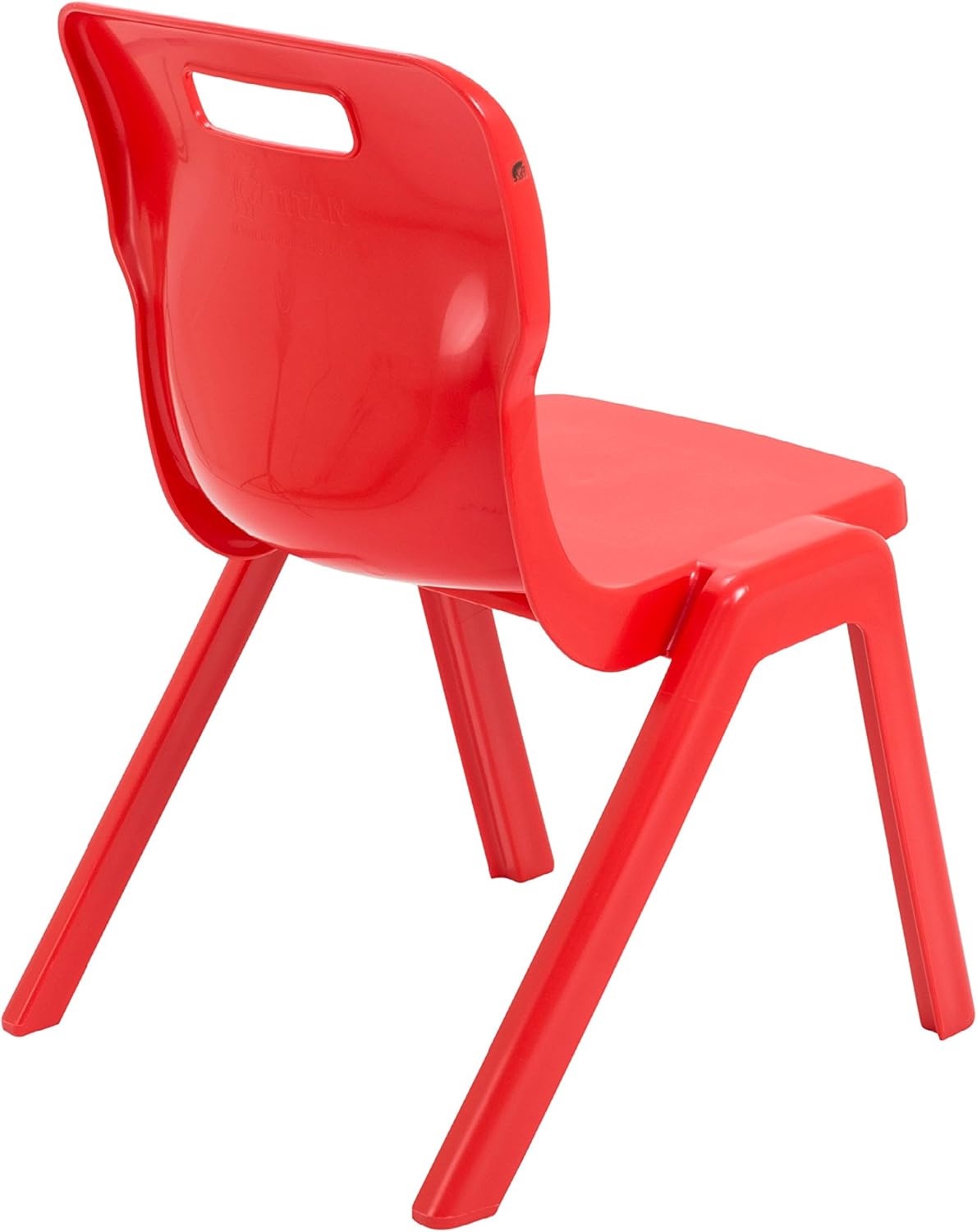 Titan One Piece Classroom Chair, Plastic, Red, Size 5 for Ages 9-13 Years - Image 4