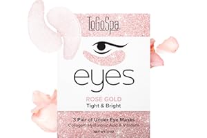 ToGoSpa Rose Gold EYES, Dark Circle Warrior | Premium Clean Anti-Aging Gel Pads with Collagen, Hyaluronic Acid, Aloe Vera, Vitamins C & E, 1 Pack - 3 Pair