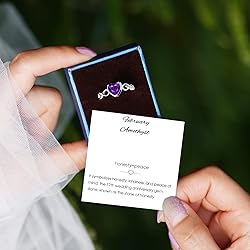 Shysnow Amethyst Birthstone February Ring for Women