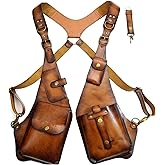 Premium Leather Adjustable Underarm Shoulder Bag for Men & Women,Double Shoulder Armpit Bag Shoulder Holster