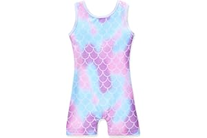 Leotards for Girls Gymnastics Unicorn Sparkly Pink Biketards Stars Rainbow Clouds