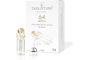 BEAUTIMATE Hydra Roller Microneedle Roller and Serum Applicator - Professional Microneedling Derma Stamp Skin Care Tool - Skin Stamper for face, hair, beard - 0.25mm